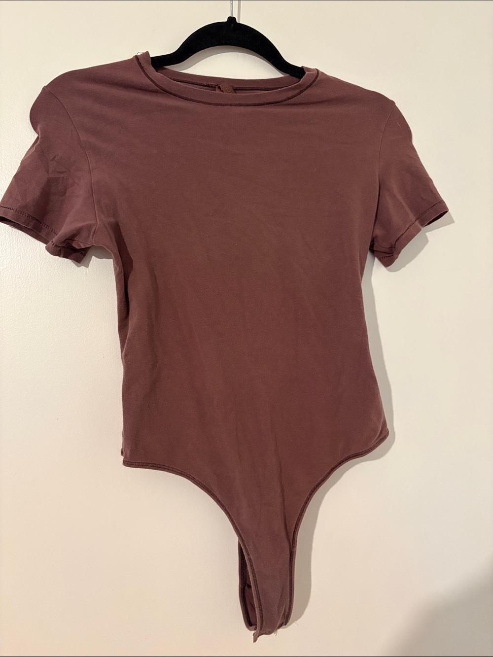 SKIMS Short-Sleeve Bodysuit in Mauve